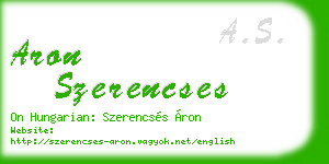 aron szerencses business card